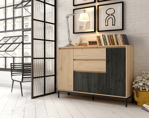 Buffet Mirror Ebony Vulcano SKEMA-2