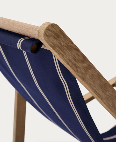Hamaca plegable de exterior Vilara rayas azul y beige