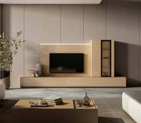 Composición 901 · Mueble TV con vitrina Wave