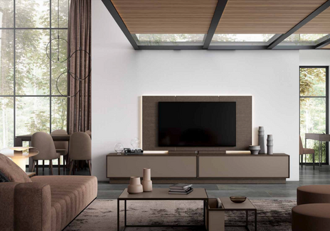 Composición 913 · Panel TV con hueco y LED + base abatible