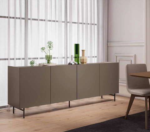 Aparador GI I · 4 puertas + encimera cerámica y patas tubo