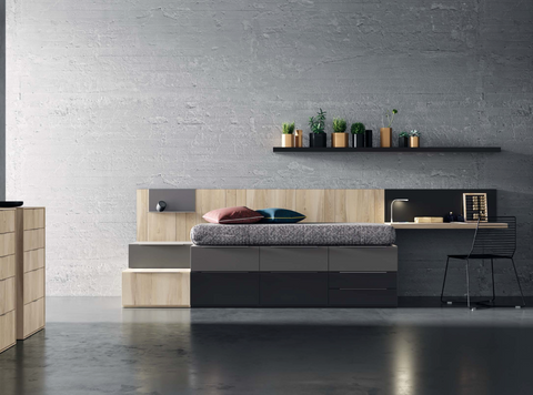 Composición Habitación Juvenil arena / grana SKEMA-2
