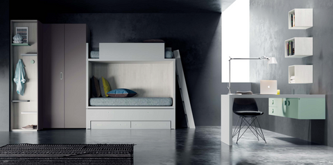 Habitación Doble blanco mate / nube /roble polar / perla / rosa / menta SKEMA-2