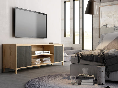 Mueble Bajo TV Roble Vulcano SKEMA-2