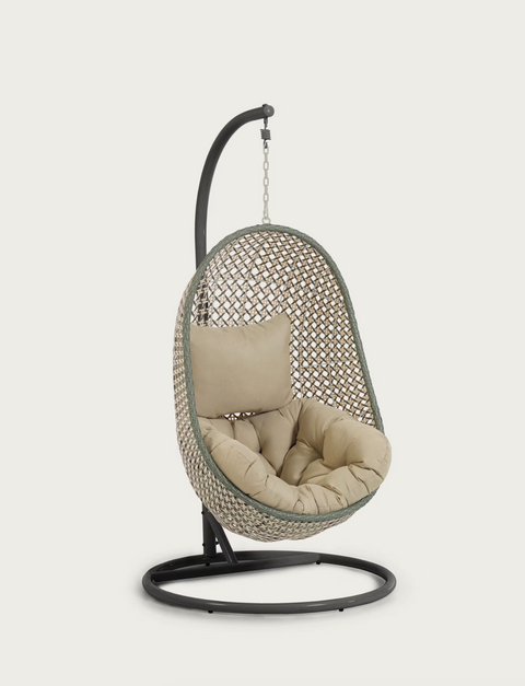 Sillón colgante con pie gris oscuro Cira