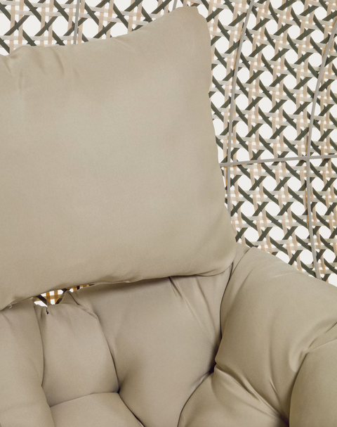 Sillón colgante con pie gris oscuro Cira