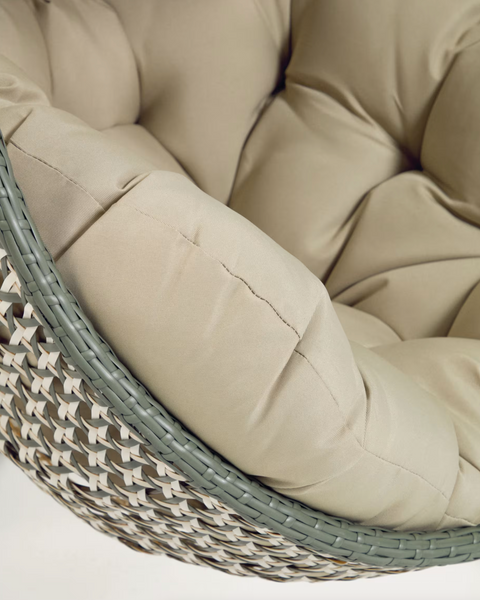 Sillón colgante con pie gris oscuro Cira