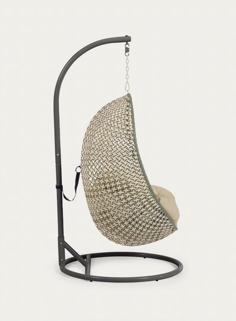 Sillón colgante con pie gris oscuro Cira