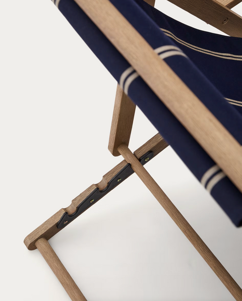 Hamaca plegable de exterior Vilara rayas azul y beige