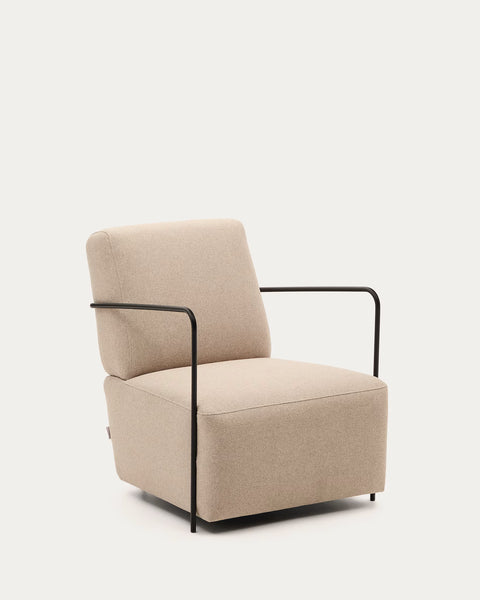 Butaca Gamer beige y metal